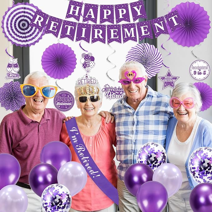 Holkcog Purple Retirement Party Decorations - Image 6