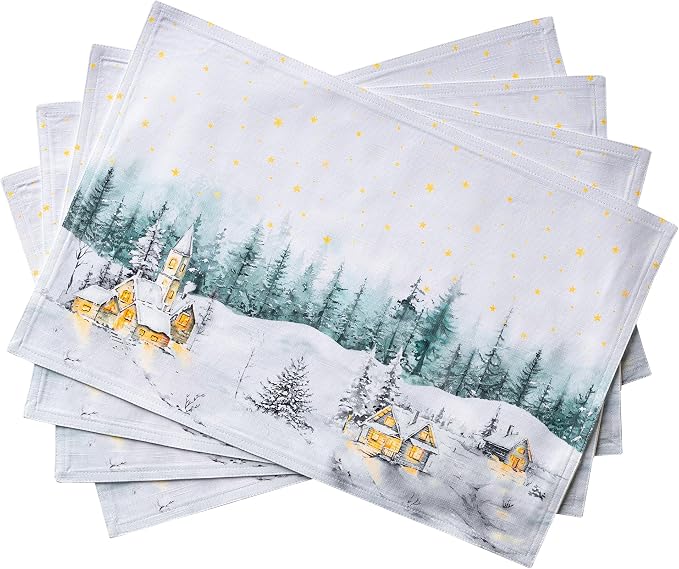 Maison d' Hermine Placemats Set of 4 Reusable 100% Cotton | Cloth Place Mats by MaisondHermine