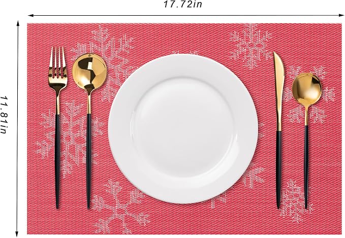 Placemats Set of 6 Washable Indoor | Outdoor Vinyl Place Mats - Image 2