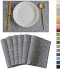 Demetex Cloth Placemats Set of 6 Table Mats Gray Linen Place Mats by DEMETEX