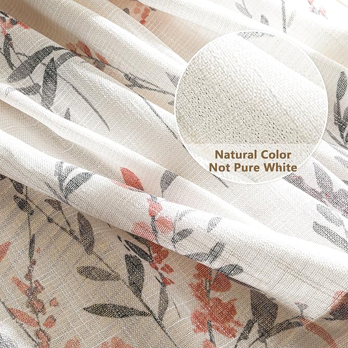 MYSKY HOME Floral Sheer Curtains - Image 5
