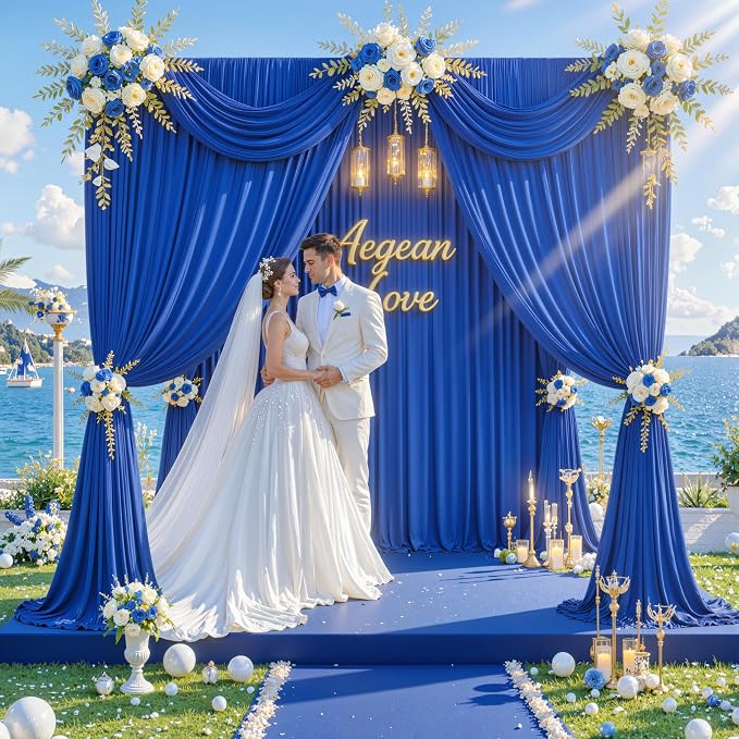 Outpain 20 ft x 8 ft Royal Blue Backdrop Curtain Panels, 4 Panels 5 ft x 8 ft - Image 5