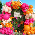 Pink and Orange Balloon Arch Kit, Hot Pink Orange Peach Garland Balloon by Paeyeq