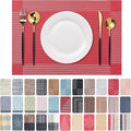 Placemats Set of 6 Washable Indoor | Outdoor Vinyl Place Mats by CADONO