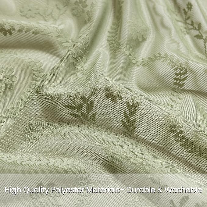 WAZZIO Boho Lace Curtains 2 Panels 96 Inch -Vintage Victorian Sheer Panel Drape - Image 3