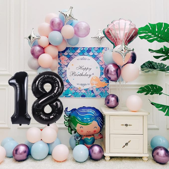 40 inch Number Balloon 0-9 Black Large Number 18 Balloons, Digital Balloons - Image 2
