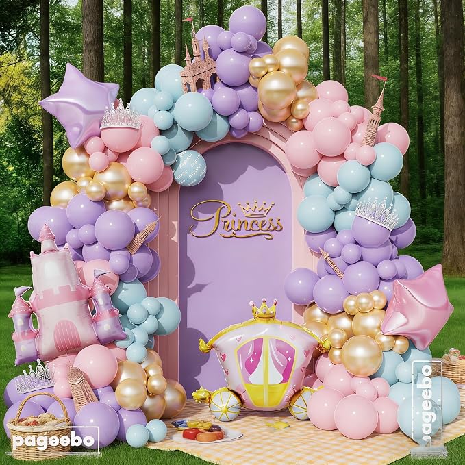 Princess Balloon Garland Arch for Girls Princess Baby Shower Birthday Party | - Image 5