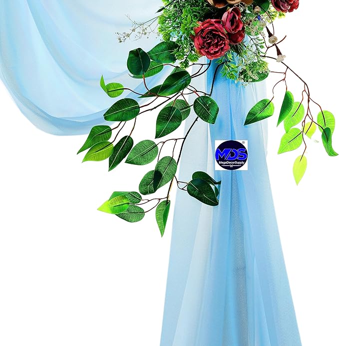 MDS Halloween Chiffon Draping Fabric - 1 Panel, 30" Wide x 20ft Long - Sheer Spooky Arbor & Canopy Drapery for Haunted House Backdrops, Party Ceilings, DIY Costumes & Themed Events - Turquoise