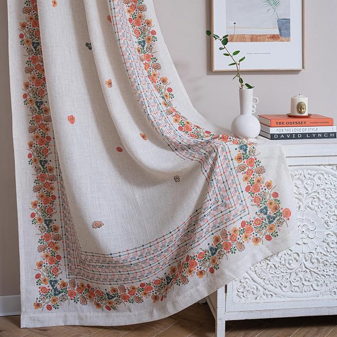 MYSKY HOME Boho Floral Curtains - Image 2