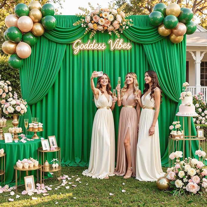20ft×12ft Wrinkle Free Green Backdrop Curtain - Image 5