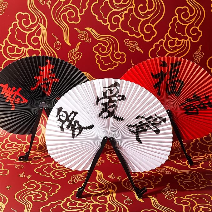 Jetec 20 Pcs Chinese Folding Hand Fans, Oriental Japanese Paper Handheld Fans - Image 4