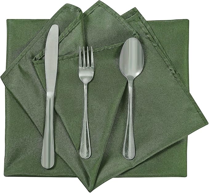 Cloth Napkins 20x20 inch Washable Polyester Dinner Napkins Soft Table Napkins for Wedding Party Dining Banquet(Willow,50PCS)