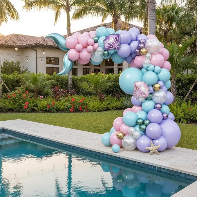 Vellax 78-Pc Mermaid Balloon Garland Arch Kit, Under the Sea Theme | 78-pc - Image 7
