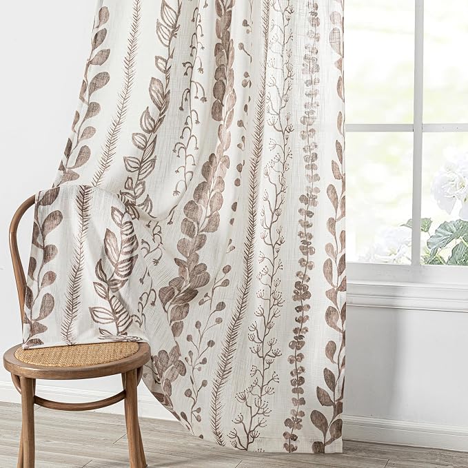Brown Sheer Curtains 72 Inches Long 2 Panels Boho Curtains - Image 7
