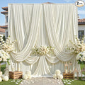 10ft×12ft Wrinkle Free Ivory Backdrop Curtain by ENJOYYOURPARTY