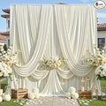 30ft×12ft Wrinkle Free Ivory Backdrop Curtain by ENJOYYOURPARTY