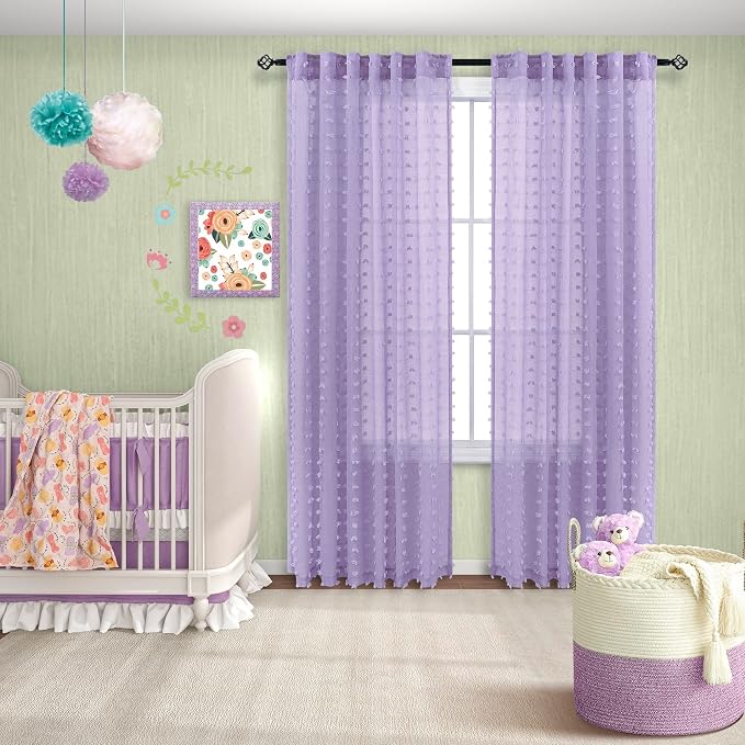 Purple Sheer Curtains 84 Inch Length - Image 4
