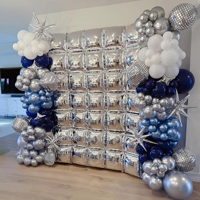 Blue Silver Balloon Arch Kit - Image 4