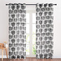 KGORGE Semi Sheer Curtains 52" W x 108" L 2 Panels Black- Bird Pattern | by KGORGE