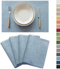 Demetex Blue Placemats Set of 4 Heat Resistant Place Mats Linen Cloth Placemat by DEMETEX