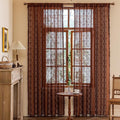 YJ YANJUN Boho Lace Curtains, Camrel Brown Sheer Window Panels | Vintage Floral by YJYANJUN
