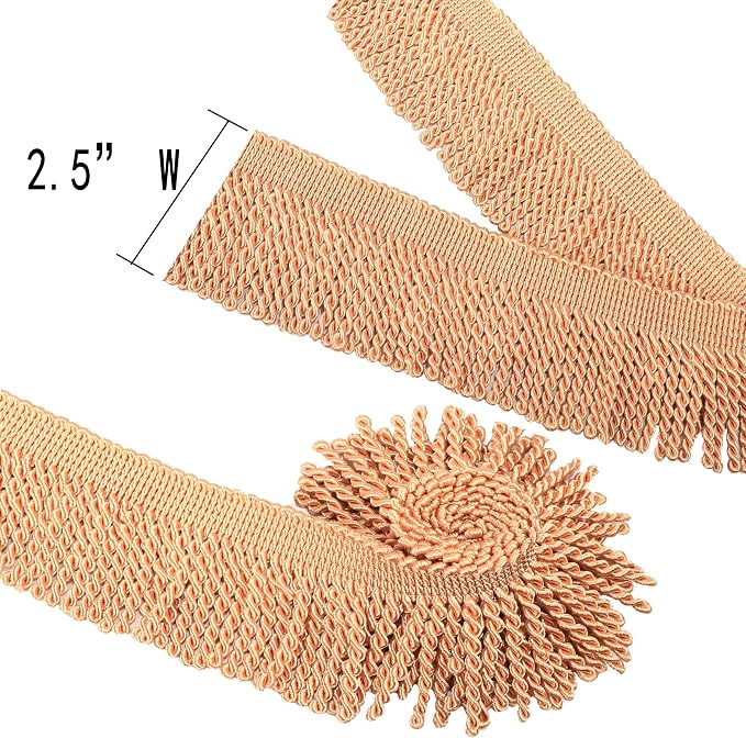 BEL AVENIR Bullion Fringe Trim Curtain Fringes 5 Yard x 2.5 Inches Sewing | - Image 2