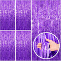 5 Pack Purple Backdrop Tinsel Streamers Foil Fringe Backdrop Halloween Party by BOMSI