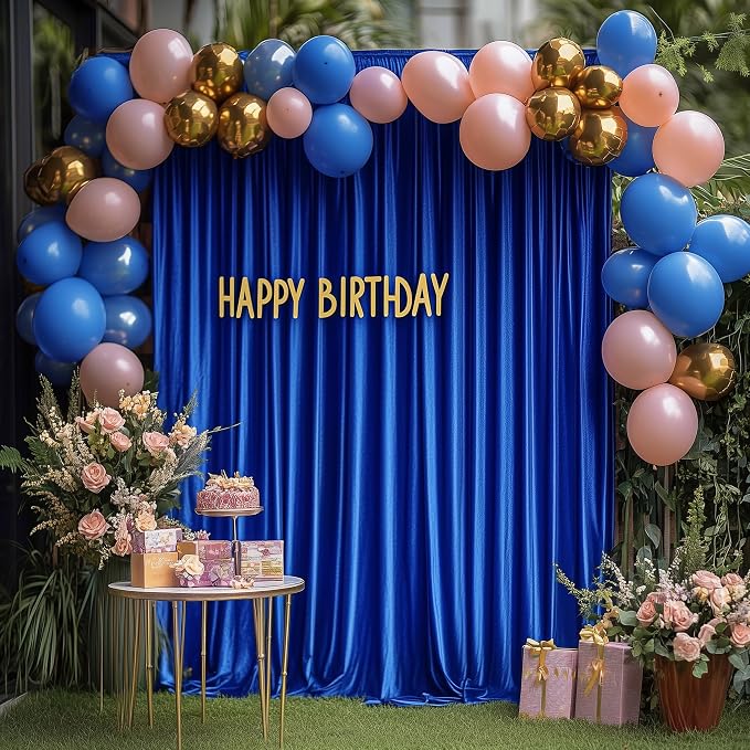 Royal Blue Backdrop Curtain for Parties Backdrop Drapes 10x8FT | Wrinkle Free - Image 4