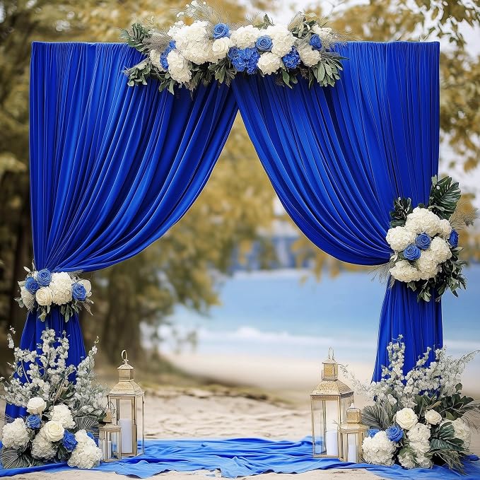 Royal Blue Backdrop Curtain for Parties Backdrop Drapes 10x10FT | Wrinkle Free - Image 5