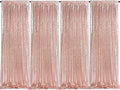 Blush Pink Sequin Backdrop Curtains 4 Pcs 2ftx8ft Glitter Shimmer Fabric | by B-COOL