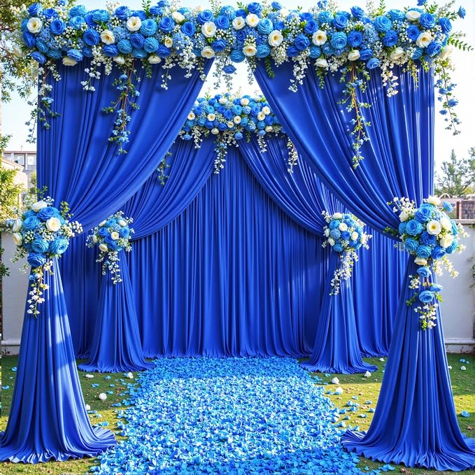 10 Panels Royal Blue Backdrop Curtains - Image 3