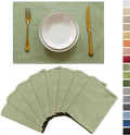 Demetex Cloth Green Placemats Set of 8 Heat Resistant Table Plate Mat Washable by DEMETEX