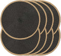 Round Placemats Set of 8, Woven Table Mats, Thin Edge, 15 Inch Diameter by Noctiflorous