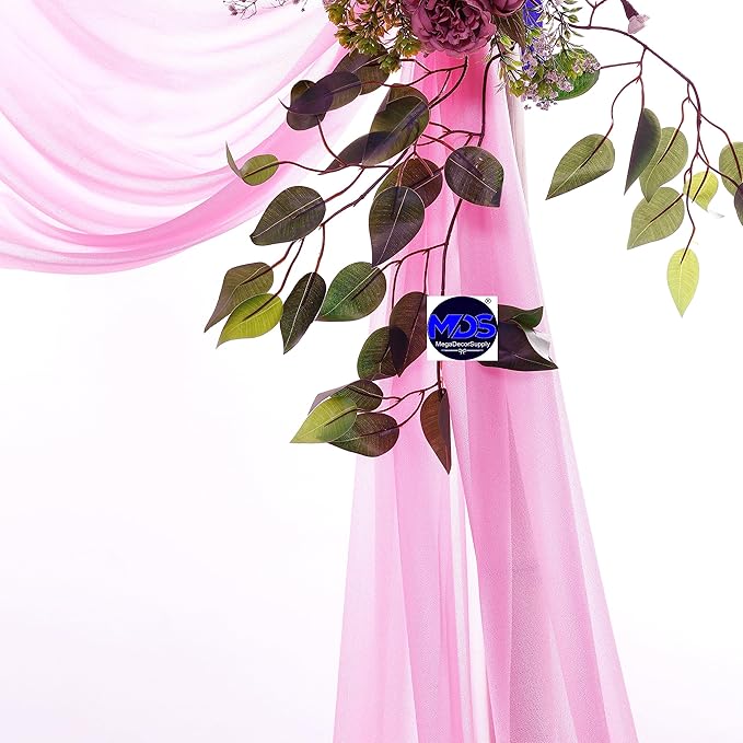 MDS Halloween Chiffon Draping Fabric - 1 Panel, 30" Wide x 75ft Long - Sheer Spooky Arbor & Canopy Drapery for Haunted House Backdrops, Party Ceilings, DIY Costumes & Themed Events - Bubblegum Pink