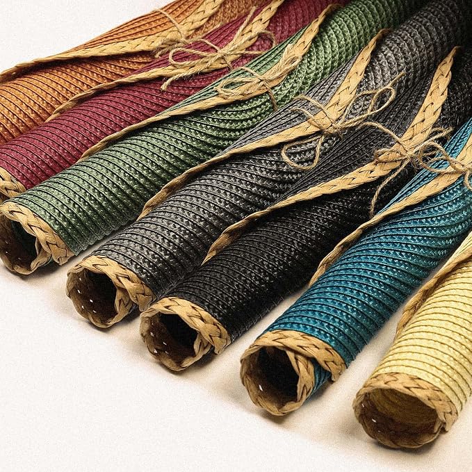 Round Placemats Set of 4, Woven Table Mats, Thin Edge, 15 Inch Diameter - Image 7