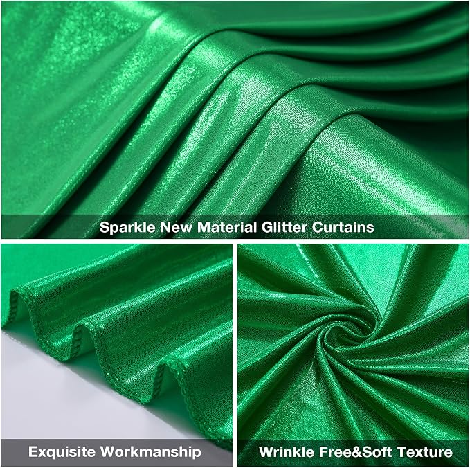 10x10FT Green Sequin Backdrop Curtain - Image 7