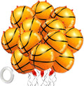 Fovths 12 Pieces Inflatable Basketball Balloons 18 Inches Basketballs Foil by Fovths