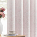 Beauoop Pink Floral Jacquard Blackout Curtains by Beauoop