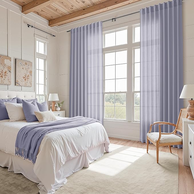 Lavender Purple Linen Curtains 96 Inches Long - Image 7