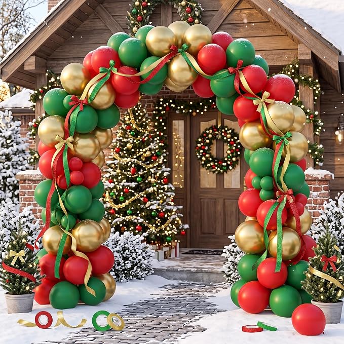 30 Pcs 18in Red Green Gold Latex Balloons - Image 6