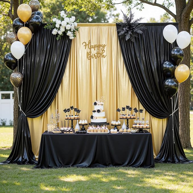 Outpain Thick 20 ft x 10 ft Black Sequin Backdrop Curtain - Image 7