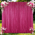 Hahuho Fuchsia Sequin Backdrop Curtain, Party Decoration（2 Panels, 4FT x 8FT by Hahuho