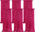 Fuchsia Sequin Curtains Backdrop 6 Pcs 2FTx8FT Shiny Shimmer Fabric | Glitter by B-COOL