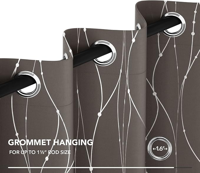 Deconovo Living Room Curtains 63 Inches Long, Thermal Insulated, Room Darkening - Image 7