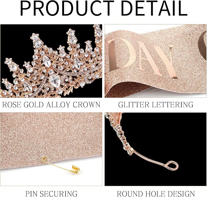 Fesciory Birthday Crown for Women, Adult Fit, Coming of Age Gifts & Halloween - Image 7