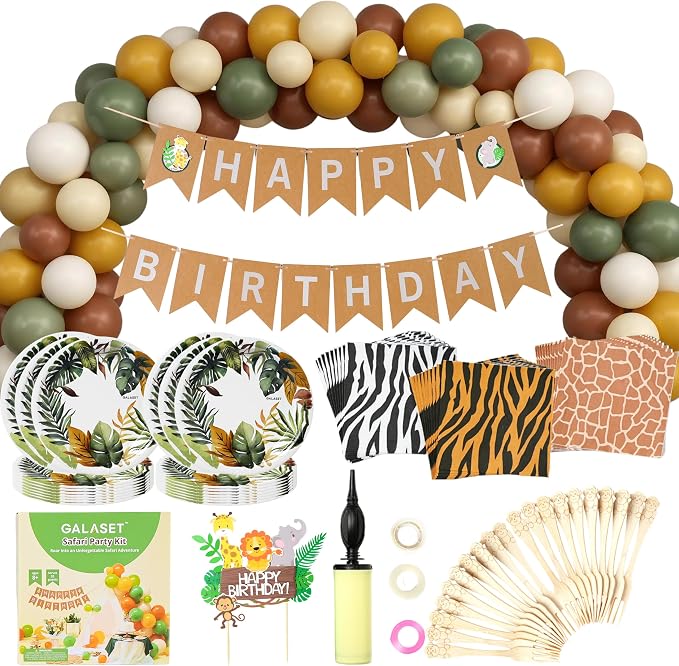 Jungle Safari Birthday Party Decorations and Supplies, Serves 20 by GALASET