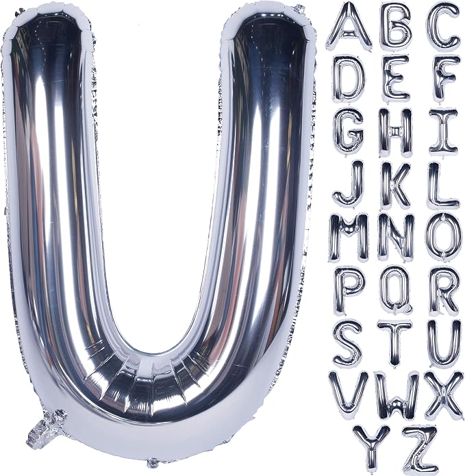 Letter Balloons 40 Inch Giant Jumbo Helium Foil Mylar Silver U | by Exquisitehighqualitypartydecorationstomeetyoureveryneed%EF%BC%81
