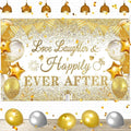 White Gold Bridal Shower Decorations Love Laughter and Happily Ever After by CASLON