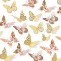 SAOROPEB 3D Butterfly Wall Decor, Removable Metallic Wall Sticker Room Mural by SAOROPEB