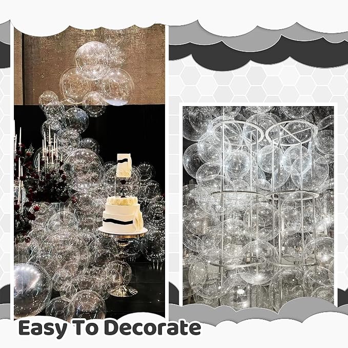 170 Pieces Clear Balloons Different Sizes 5 10 12 18 Inch Latex Balloons Clear - Image 3